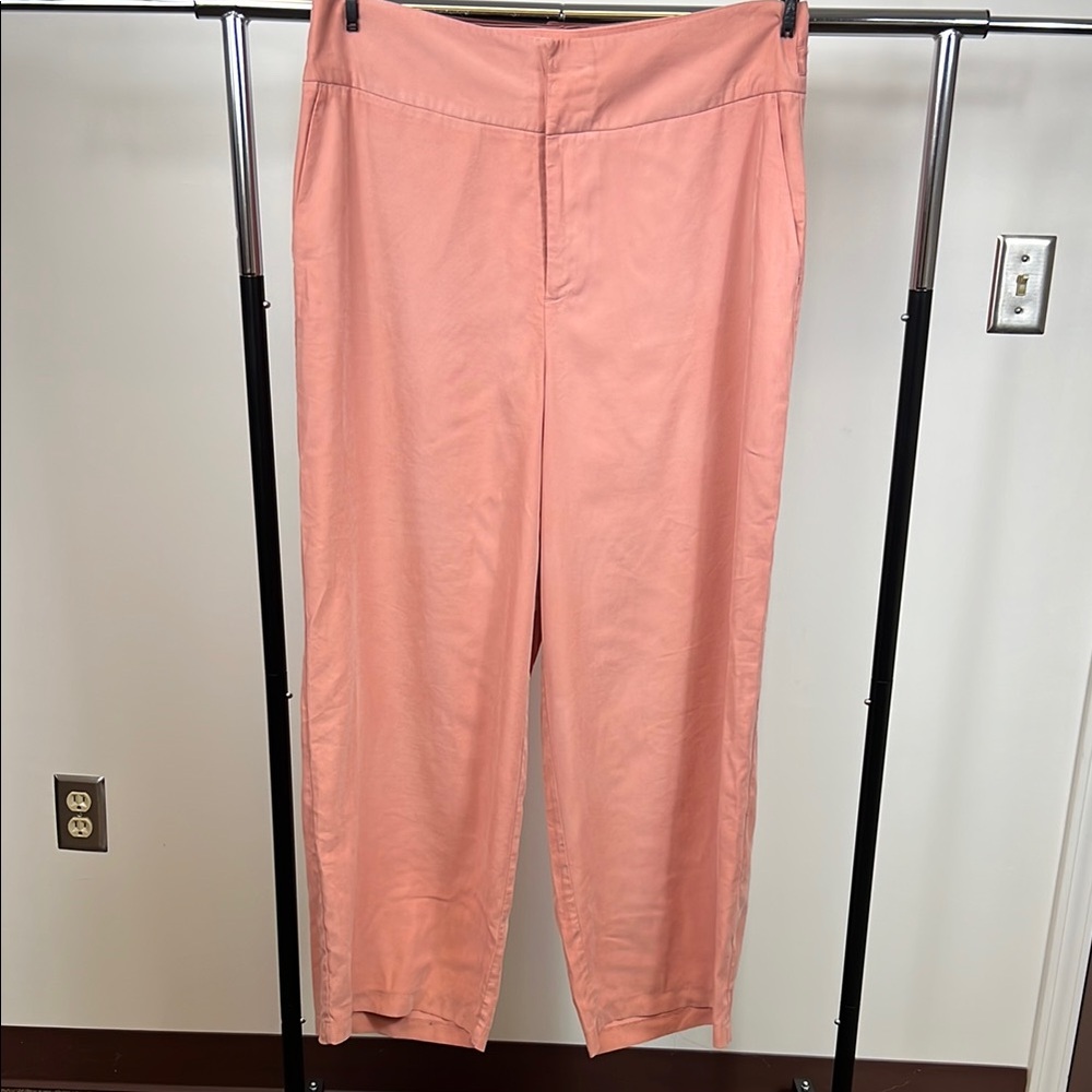 Eloquii Women’s Coral Peach Plus Size Wide Leg Trousers Size 16